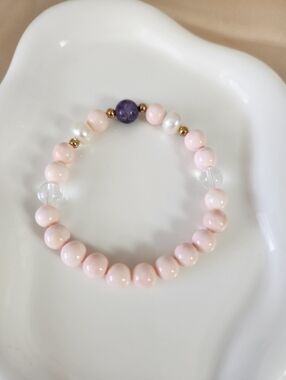 Natural Stone Stretchy Beaded Bracelet